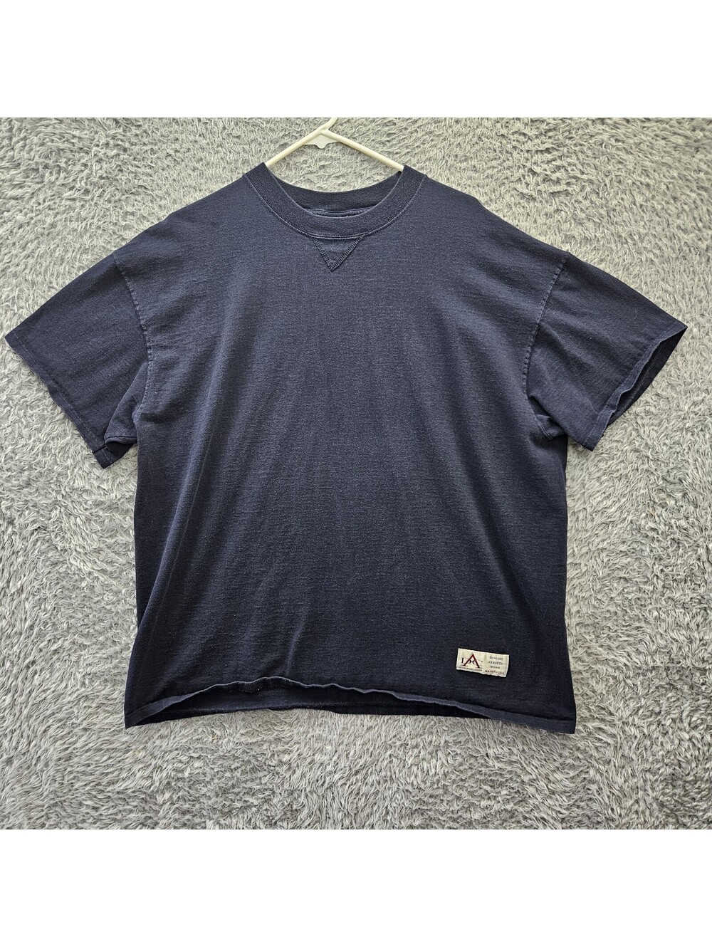 Vintage Rowing T Shirt V Notch DAC Sport Made in USA Blue Boxy Fit XL Men